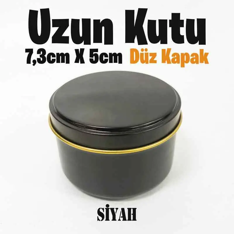 Siyah Renkli Uzun Metal Kutu (1 Koli=100 adet)