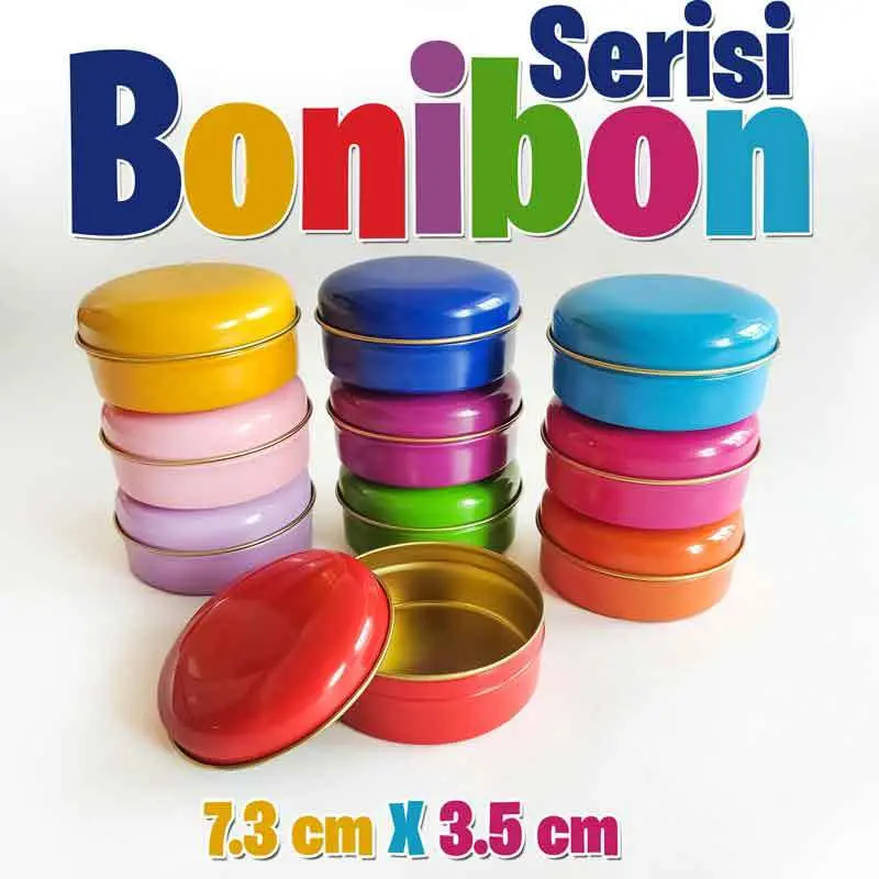 Bonibon Serisi Renkli Bombeli Metal Kutu (1 Koli=100 adet) - Görsel 2