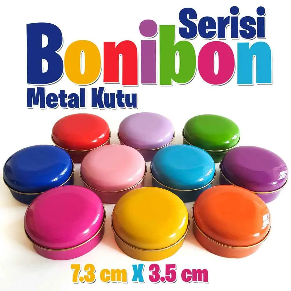 Bonibon Serisi Renkli Bombeli Metal Kutu (1 Koli=100 adet)
