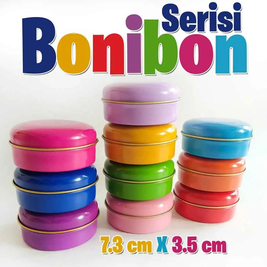Bonibon Serisi Renkli Bombeli Metal Kutu (1 Koli=100 adet) - Görsel 3