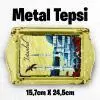 istanbul desenli metal tepsi