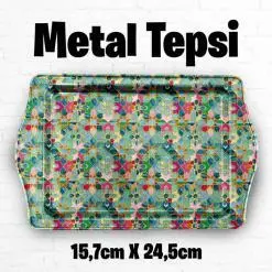 Mandala Desenli Metal Tepsi