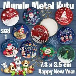 Alternative view of Mumlu Yeni Yıl Seri 1 Bombeli Metal Kutu