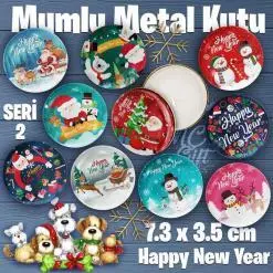 Mumlu Yeni Yıl Seri 2 Bombeli Metal Kutu