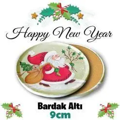 Yeni Yıl Metal Yuvarlak Bardakaltı