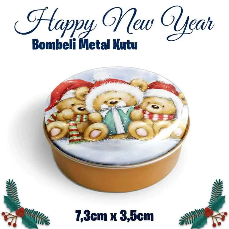 Yılbaşı Bombeli Metal Kutu