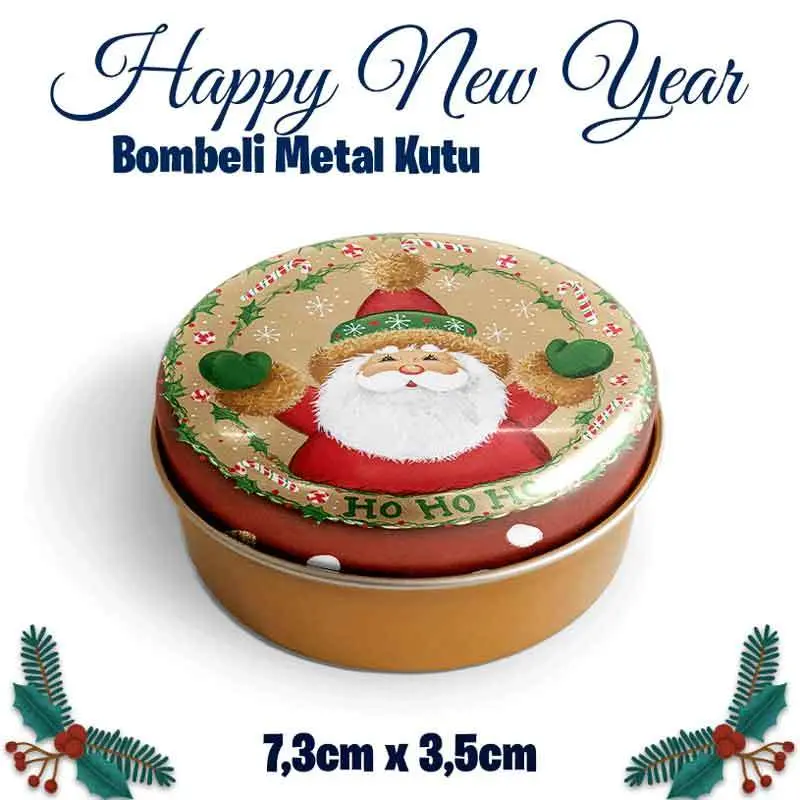 Yılbaşı Bombeli Metal Kutu