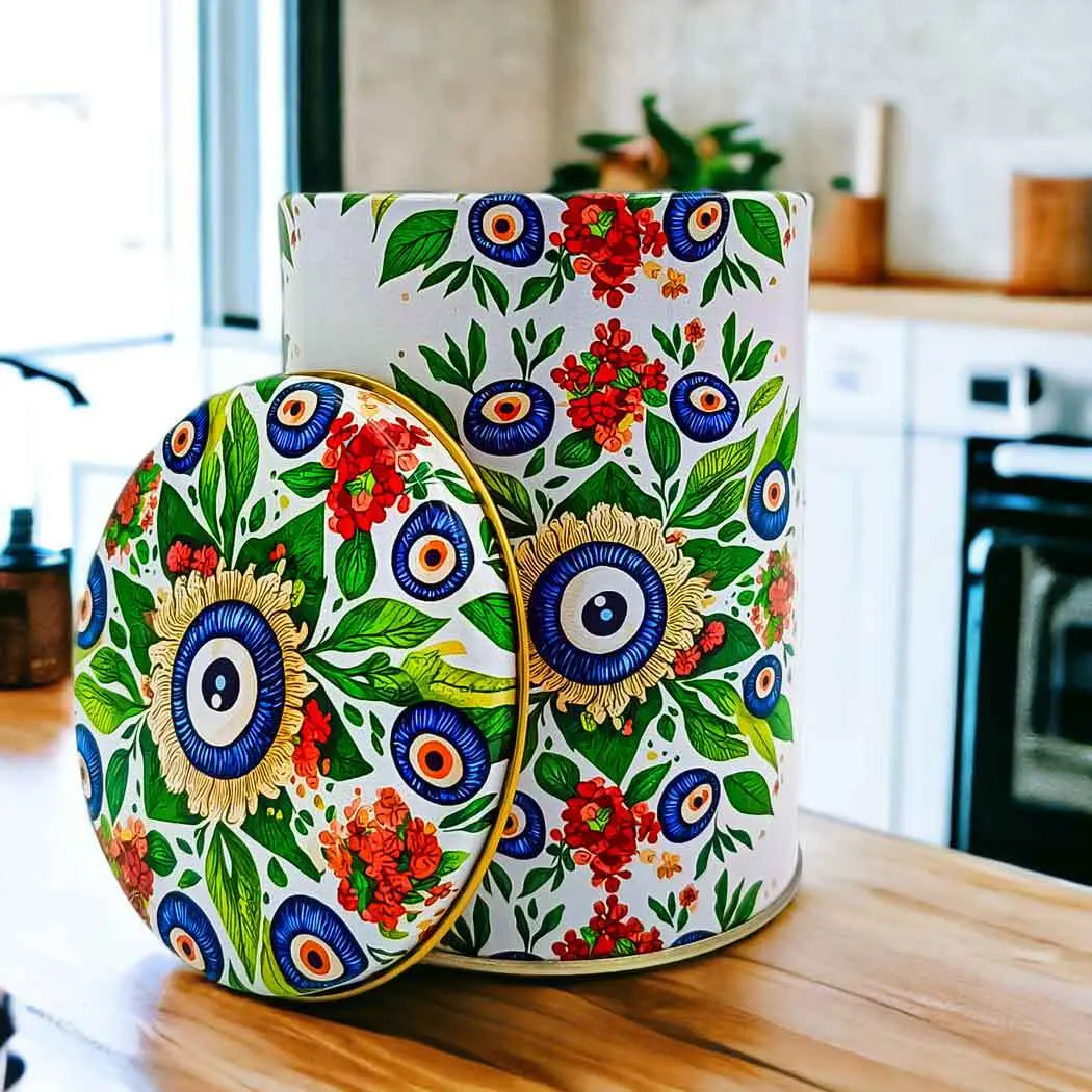 Nazar Desenli 10x13 cm Metal Kutu - Görsel 2
