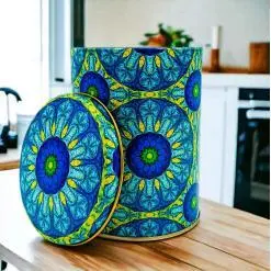 Alternative view of Mandala Desenli 10x13 cm Metal Kutu