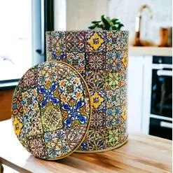 Alternative view of Mandala Desenli 10x13 cm Metal Kutu